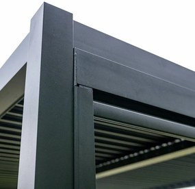 LUXE pergola 4x4m antracit LED világítással