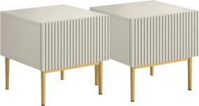 Nicole éjjeliszekrény készlet 46 cm - kasmír / arany lábak