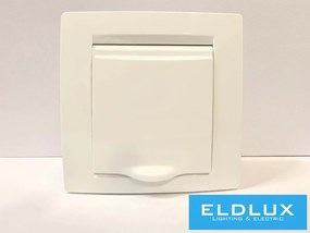 ELDGROUND 2P+F konnektor gyerekvédelemmel csapfedéllel Fehér IP44