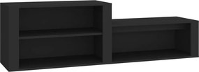 vidaXL fekete szerelt fa cipőszekrény 150 x 35 x 45 cm