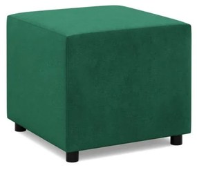 Zeus puff, bársony, 50x50, zöld