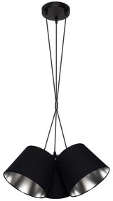 Csillár zsinóron ZOMA 3xE27/60W/260V fekete/fényes króm