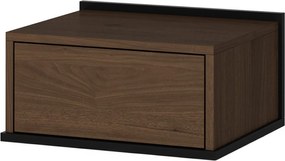 Zenar fali éjjeliszekrény fiókkal 50 cm - elegáns dió / fekete