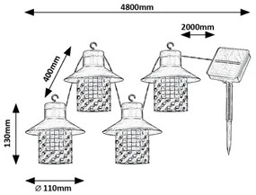 Rabalux 77003 - XIMPU 8xLED/0,1W/1,2V IP44 napelemes lámpa