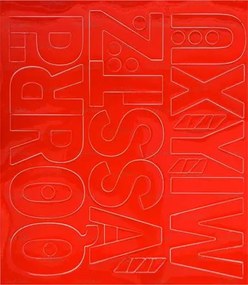 Öntapadós matrica, 5 cm-es, betűlap, ABC második fele, piros (LUIN139)