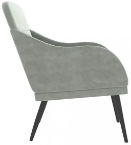 vidaXL világosszürke bársonyfotel 63 x 76 x 80 cm