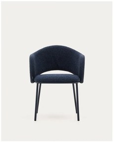 Sötétkék kárpitozott étkezőfotel Maina – Kave Home