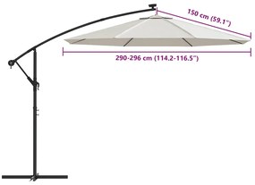 homokfehér konzolos napernyő csereponyva 300 cm