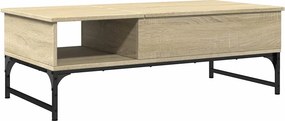 vidaXL sonoma tölgy szerelt fa és fém dohányzóasztal 100 x 50 x 35 cm