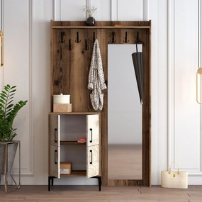 Előszobafal Berlin BC - Diós, Fehér Marble