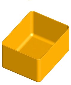 ARTPLAST Doboz fiókokhoz és szervezőkhöz, 117x90x64mm, sárga színű