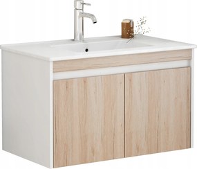 Houseland Morvia mosdószekrény 80 cm tölgy/fehér