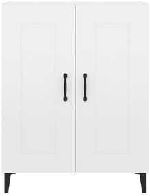 magasfényű fehér szerelt fa tálalószekrény 69,5 x 34 x 90 cm