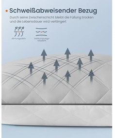 SONGMICS HOME párna, kétoldalas használat, 80 × 80 cm, világos szürke