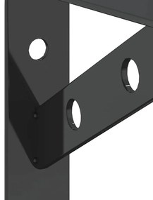 4 db fekete rozsdamentes acél polctartó 20 x 2,5 x 14 cm