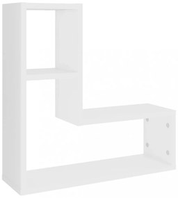 2 db fehér szerelt fa fali polc 50 x 15 x 50 cm