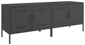 2 db fekete acél TV-szekrény 68 x 39 x 50,5 cm