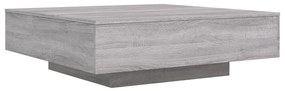 Szürke sonoma színű dohányzóasztal LED-lámpákkal 100x100x31 cm