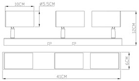 Globo 57911-3G - Spotlámpa ROBBY 3xGU10/35W/230V szürke/barna