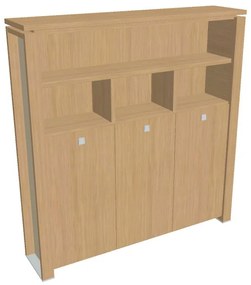 Verno+ S magas gardrób 200 x 46 x 210 cm, polccal, világos tölgy / vanília