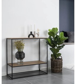 Natúr színű konzolasztal tölgyfa dekoros asztallappal 80x36 cm Vita – House Nordic