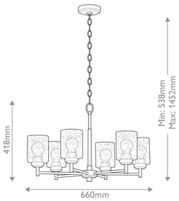Kichler KL-WINSLOW6-NBR - Csillár láncon WINSLOW 6xE27/60W/230V réz