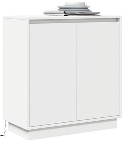LED éjjeliszekrény Fehér - 71x34.5x75 cm, Mérnökfából készült