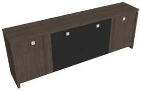 Verno alacsony szekrény 248 x 46 x 90 cm, kombinált ajtó, antracit tölgy / fekete