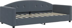 vidaXL sötétszürke bársony kanapéágy 90 x 190 cm