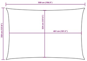 vidaXL terrakotta téglalap alakú oxford-szövet napvitorla 3,5 x 5 m