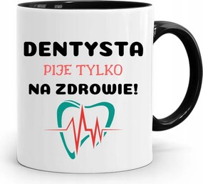 Fekete Fogorvos Ajándék Bögre Egészségre Iszik fényképes nyomtatással