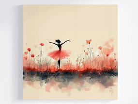 Canvas Vászonkép Gyerek Lány Tánc Balett Rét Virágok 80x80