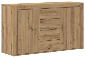 Oldalfal Kézműves tölgy Szerelt fa 120 x 36 x 69 cm Tároló fal