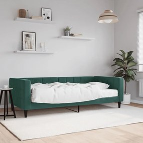 sötétzöld bársony heverő matraccal 90 x 200 cm