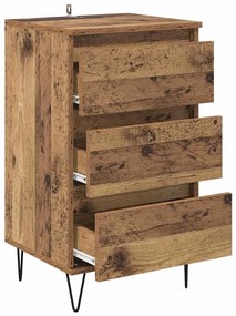 Széf fiókkal Öreg fa 40 x 35 x 70 cm Műszaki fa és vas