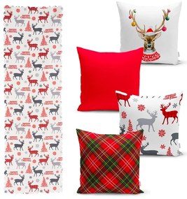Christmas Ornamets 4 db karácsonyi párnahuzat és asztali futó szett - Minimalist Cushion Covers
