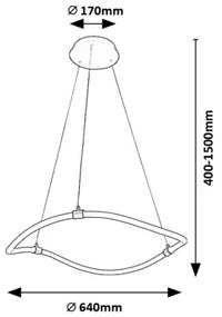 Rabalux 72253 - LED Csillár zsinóron SERENA LED/34W/230V 4000K