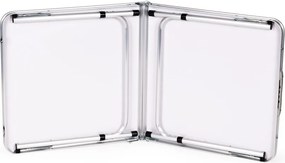 Kerti asztal, MultiGarden GMFC-FY12060, fehér, 120 x 60 cm, összecsukható, állítható magasság (60–70 cm), hordfogantyúval, teherbírás: 50 kg