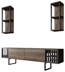TV szekrény Chrome Line - Walnut, Black