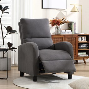 Fotoliu De Relaxare Și TV Culoare Gri,Material Catifea Matlasată, Reglabil Manual, Rabatalil, TV-4011