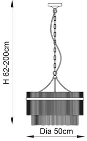Endon 104112 - MARIETTA láncos csillár 5xE14/7W/230V fényes króm/átlátszó
