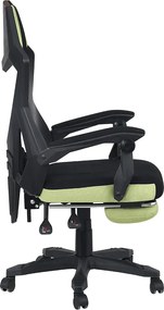 Irodai/gamer szék, fekete/zöld, teherbírás 150 kg, JORIK