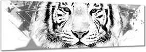 Vászonkép 60x20 Tigris fej grafika