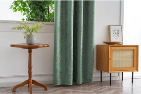 Sötétítő függöny LOOM VELVET 140x250 cm, zöld Felfüggesztés: Fém gyűrűk