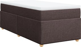 vidaXL sötétbarna szövet rugós ágy matraccal 90 x 200 cm