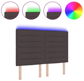 LED fejtámla vonalas dizájn sötétbarna 72 cm szövet