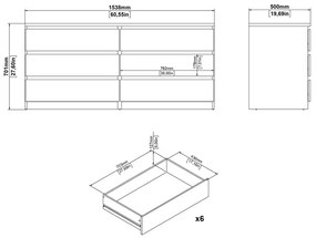 Natúr színű komód tölgyfa dekorral 154x70x50 cm Naia – Tvilum