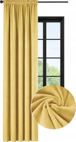 Kész függöny Velúr 140x180 sima bársony függöny Mustár szalaggal