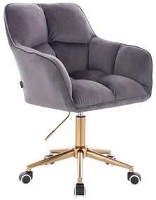 HR550K Grafit modern velúr szék arany lábbal