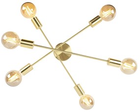 Ipari mennyezeti lámpa sárgaréz 6 lámpás - Sydney